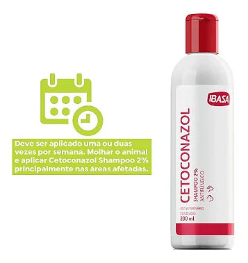 Shampoo Antifúngico Ibasa Cetoconazol - 200ml - Viu Pet