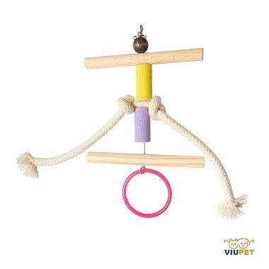 Brinquedo Para Pássaros Trapézio Duplo Com Argola - Viu Pet