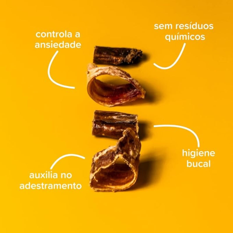 Mordedor Traqueia E Esôfago Bovino Natural Pacote 100g - Viu Pet