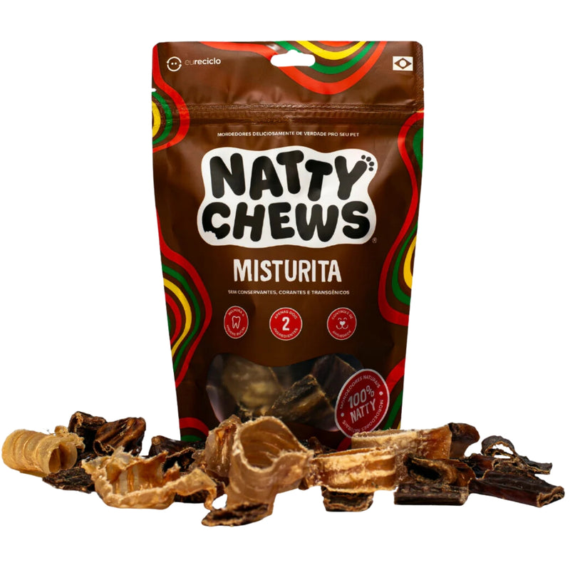 Mordedor Traqueia E Esôfago Bovino Natural Pacote 100g - Viu Pet