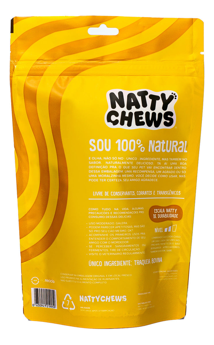 Mordedor Natural Traqueia Bovina Desidratada Para Cães Natty Chews - Viu Pet