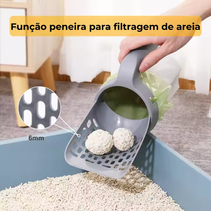 Pá Coletora Higiênica De Areia Para Gatos Com Dispenser - Viu Pet