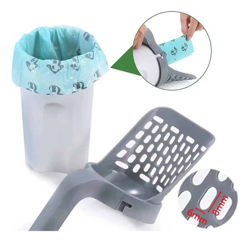 Pá Coletora Higiênica De Areia Para Gatos Com Dispenser - Viu Pet