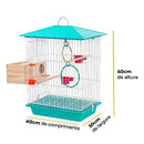 Gaiola Para Calopsita e Agapornis Com Acessórios + Ninho - Viu Pet