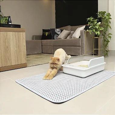 Tapete Coletor para Caixa de Areia de Gatos - Cinza - Viu Pet