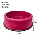 Comedouro Pesado Plástico - Rosa - Viu Pet