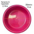 Comedouro Pesado Plástico - Rosa - Viu Pet