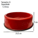 Comedouro Pesado Plástico - Vermelho - Viu Pet