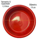 Comedouro Pesado Plástico - Vermelho - Viu Pet