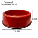 Comedouro Pesado Plástico - Vermelho - Viu Pet