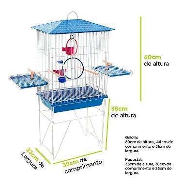 Viveiro Gaiola Aberta Para Calopsita + Acessórios e Pedestal - Viu Pet